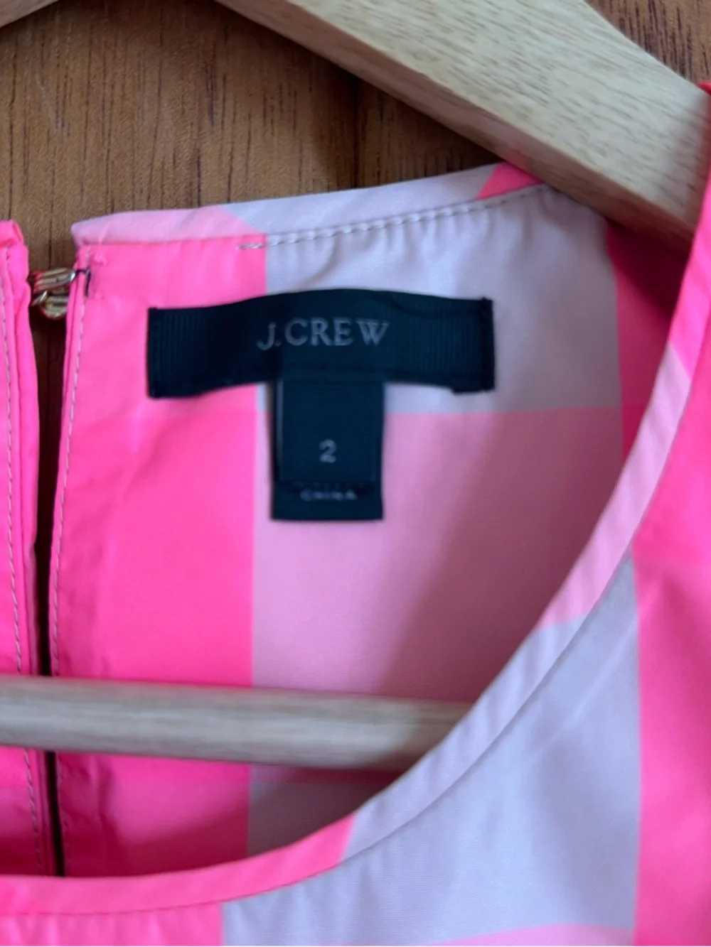 J. Crew Neon Pink & Cream Gingham Dress Set - Picture 3 of 6